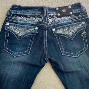 Miss Me Boot Cut Blue Jeans 28”. Like new